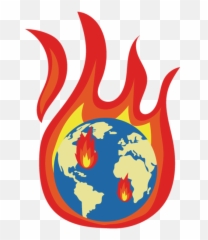 Climate Change Global Warming Planet - World Map Png,Earth On Fire Png