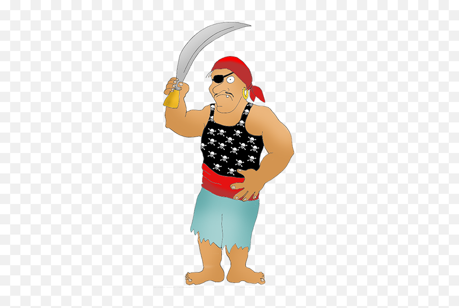 Download Cartoon Pirate With Sword - Greeting Card Png Image Fictional Character,Cartoon Sword Png