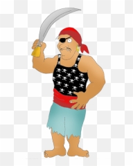 Download Cartoon Pirate With Sword - Greeting Card PNG Image Fictional Character