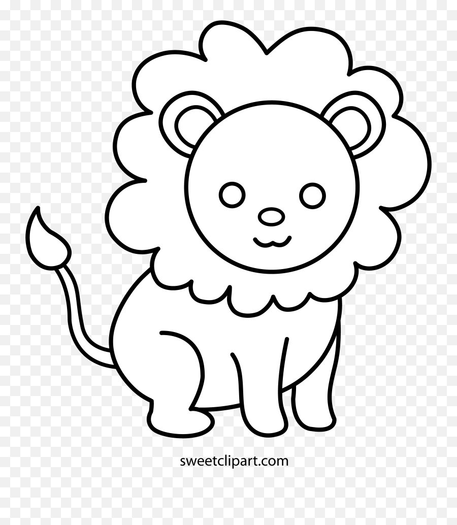 Lion Coloring Page 2 Clip Art - Sweet Clip Art Lion Cartoon Png Coloring,Lion Cartoon Png