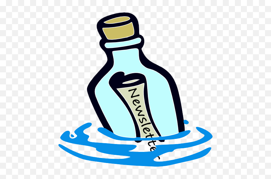 Newsletter San Diego Argonauts - Message In A Bottle Clipart Drawing Png,Newsletter Icon