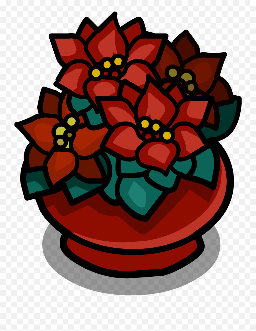 Potted Poinsettia - Decorative Png,Poinsettia Icon Png