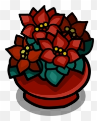 Potted Poinsettia - Decorative Png,Poinsettia Icon Png