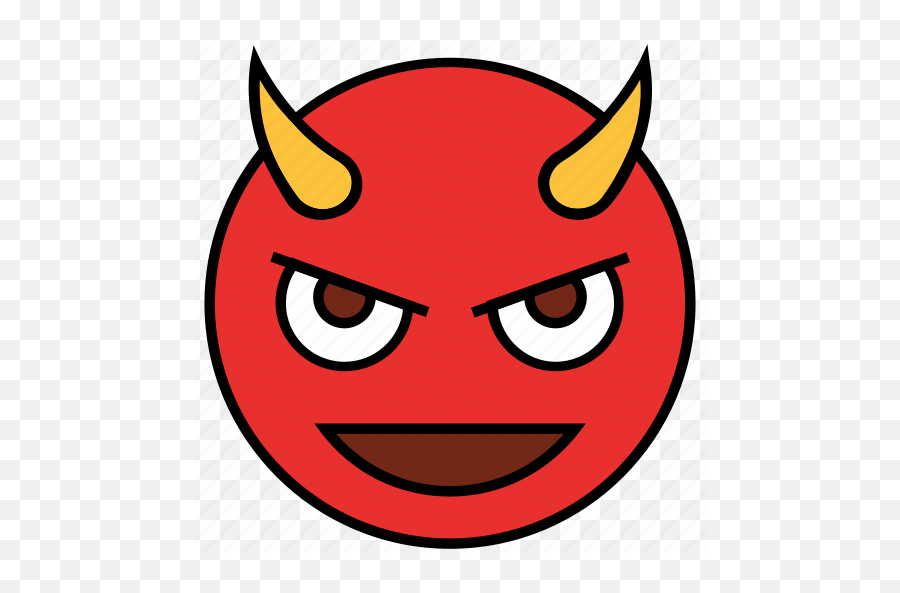 Cartoon Devil Emoji Emotion Evil Face Smiley Icon - Cartoon Devil Face Emoji Png,Evil Smile Icon