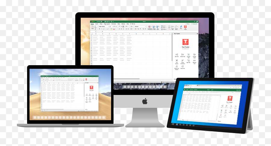 Text Tools For Excel Mac - Trim Spaces Split Cells Office Equipment Png,Excel Sort Icon