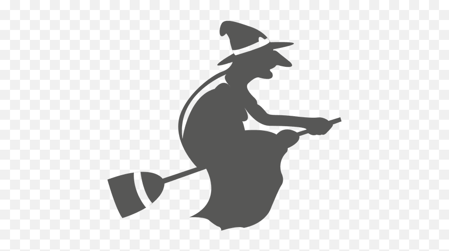 Witch - Silhouette Witch Art On A Broom,Broom Icon Vector Transparent PNG
