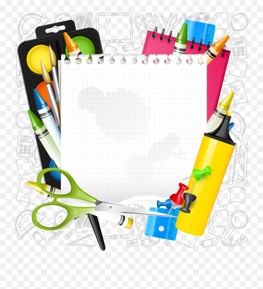 Paper School Supplies Icon - Escolar Vector 888x906 Png Transparent School Supplies Background Png,Supplies Icon