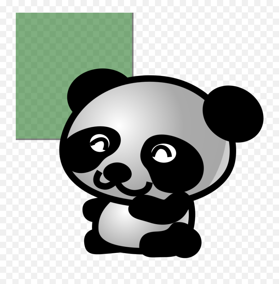 Panda Green Background Smaller Png Svg Clip Art For Web - Panda Clipart No Background,Panda Cartoon Png
