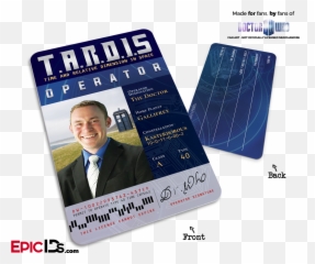 Custom Order Adam Tardis U0027doctor Whou0027 Operator License Bag Tag Photo Personalized - Doctor Png,Tardis Png