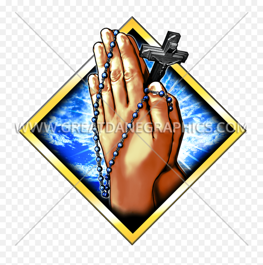 Praying Hands Production Ready Artwork For T - Shirt Printing Cross And Praying Hands Png,Praying Hands Transparent