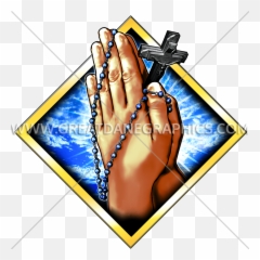 Praying Hands Production Ready Artwork For T - Shirt Printing Cross And Png