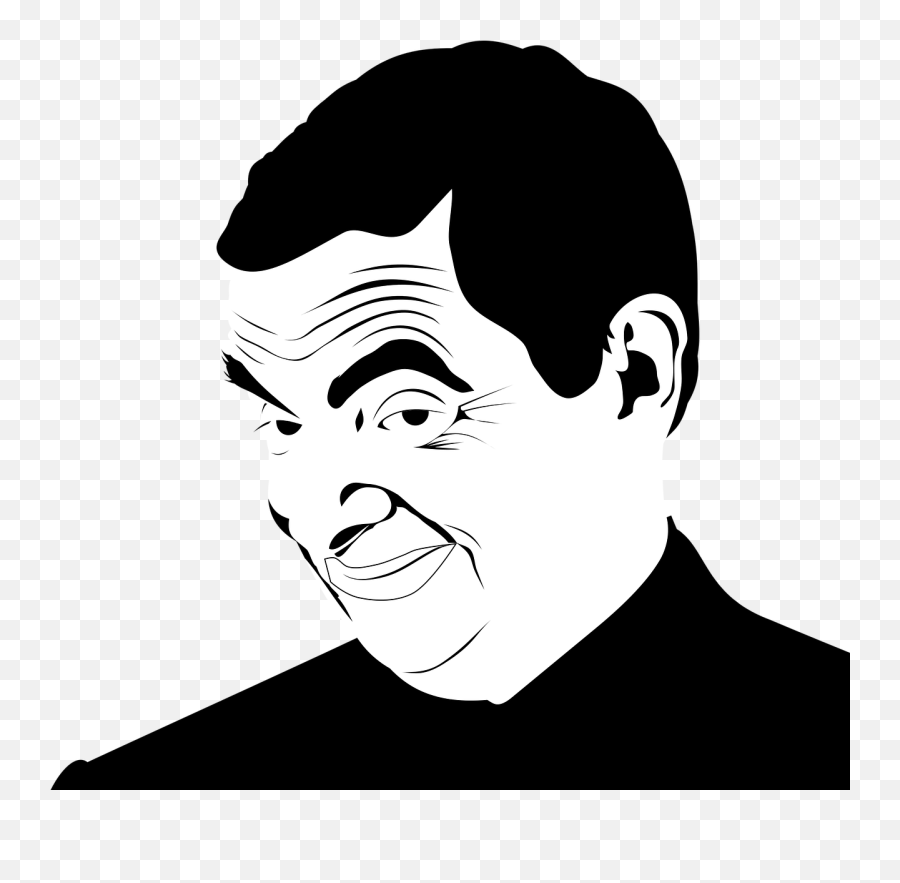 Black And White Celebrity Actor Graphic Arts Comedian - Mr Bean Black And White Png,Meme Faces Transparent