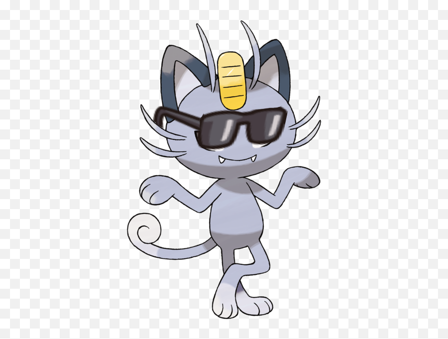 Pokémon Wearing Sunglasses - Pokemon That Start With Letter M Png,Meowth Png