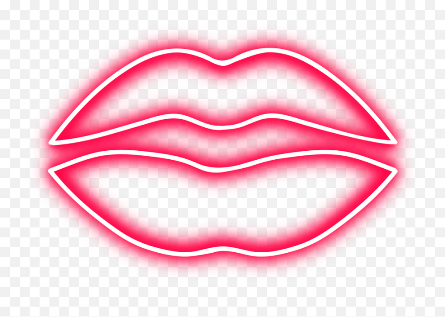 Neon Love Red Lip - Sticker By Sa 1911170 Png Images Neon Lips Png,Lip Png