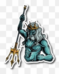 Download Hd Greek God Poseidon Sticker - Greek God Poseidon Sticker Png,Poseidon Png