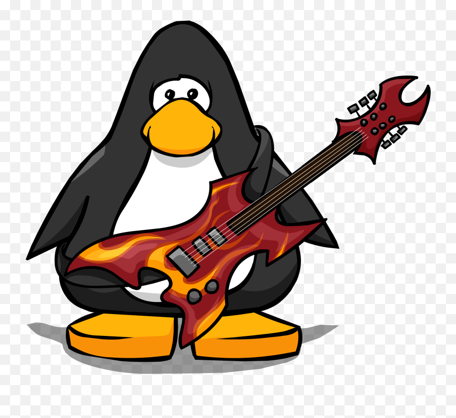 Hard Rock Guitar From A Player Card - Club Penguin Guitarra Png,Rock Guitar Png