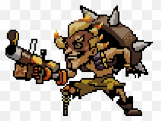 Overwatch Pixel Art Junkrat And Roadhog - Spray png