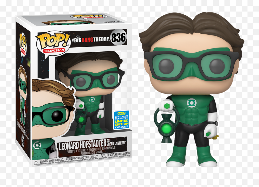 Big Bang Theory Leonard Hofstadter As Green Lantern Pop Exclusive - Big Bang Theory Pop Figures Png,Green Lantern Transparent