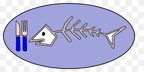 Fish Bones Clipart Free Image - Fish Bones In The Plate Clipart Png,Fish Skeleton Png