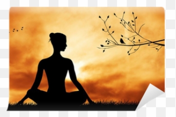 Yoga Silhouette Wall Mural U2022 Pixers - We live to change Zazen png