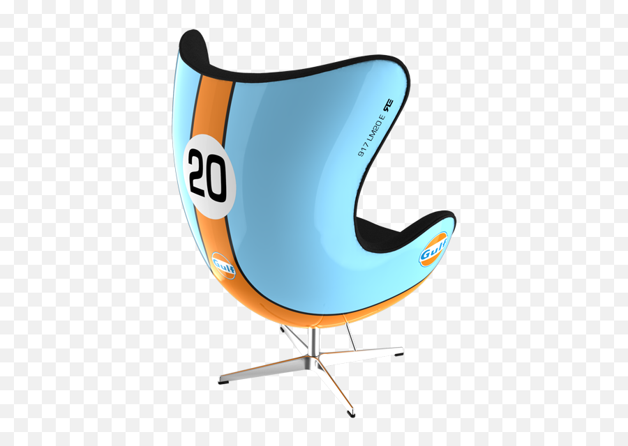 917 Lm20e Gulf Art Egg Chair From Racing U0026 Emotion - Egg Chair Gulf Png,Gulf Oil Logo