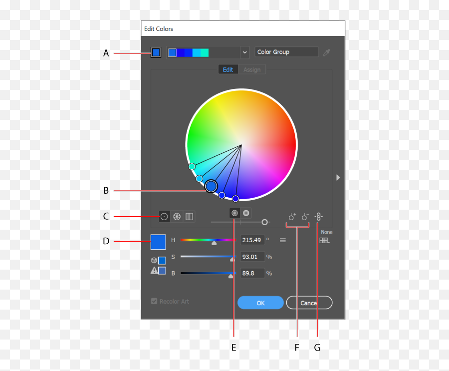 Work With Color Groups In - Circulo Cromatico En Illustrator Png,Color Selector Icon