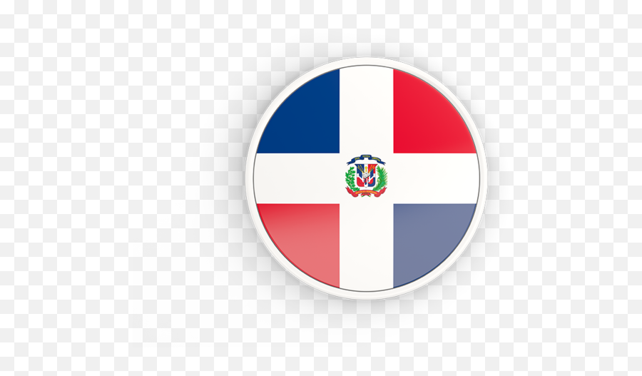 Round Icon With White Frame Illustration Of Flag - Download Icon Dominican Republic Flag Round Png,Dowload Icon