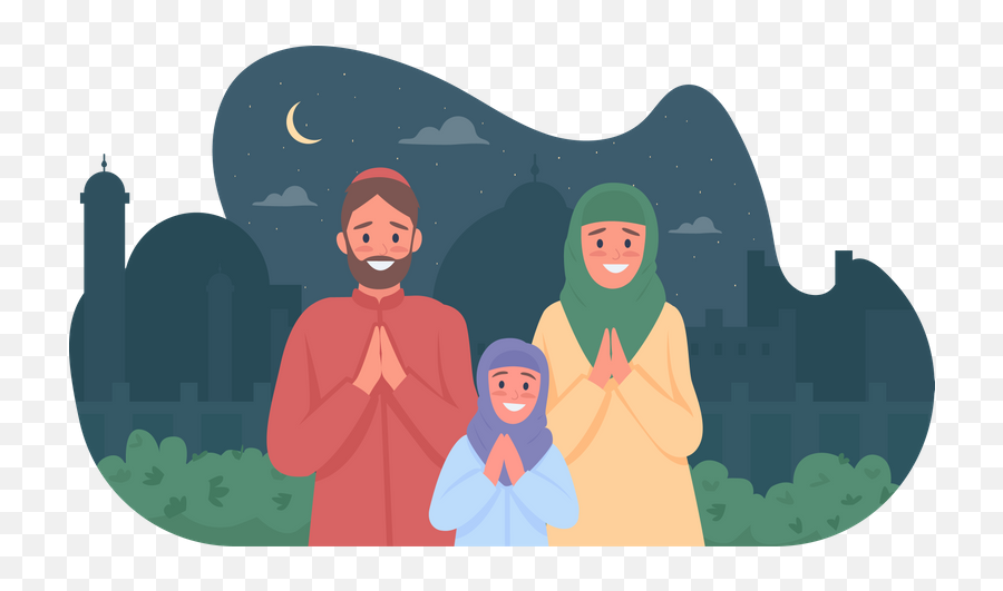 Best Premium Happy Arabian People Wishing Each Other - Muslim Flat Illustration Png,Moka Icon Theme