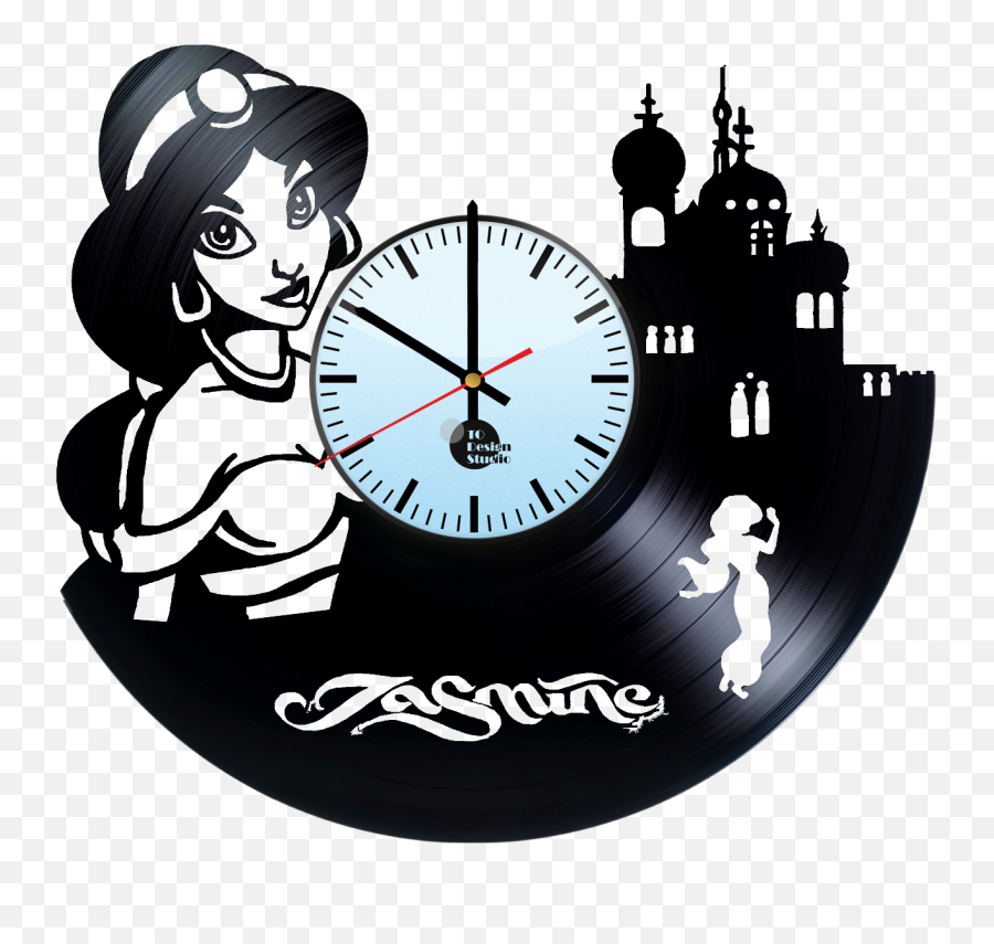 Princess Jasmine Handmade Vinyl Record Wall Clock Fan Gift - Jasmine Png,Princess Jasmine Png
