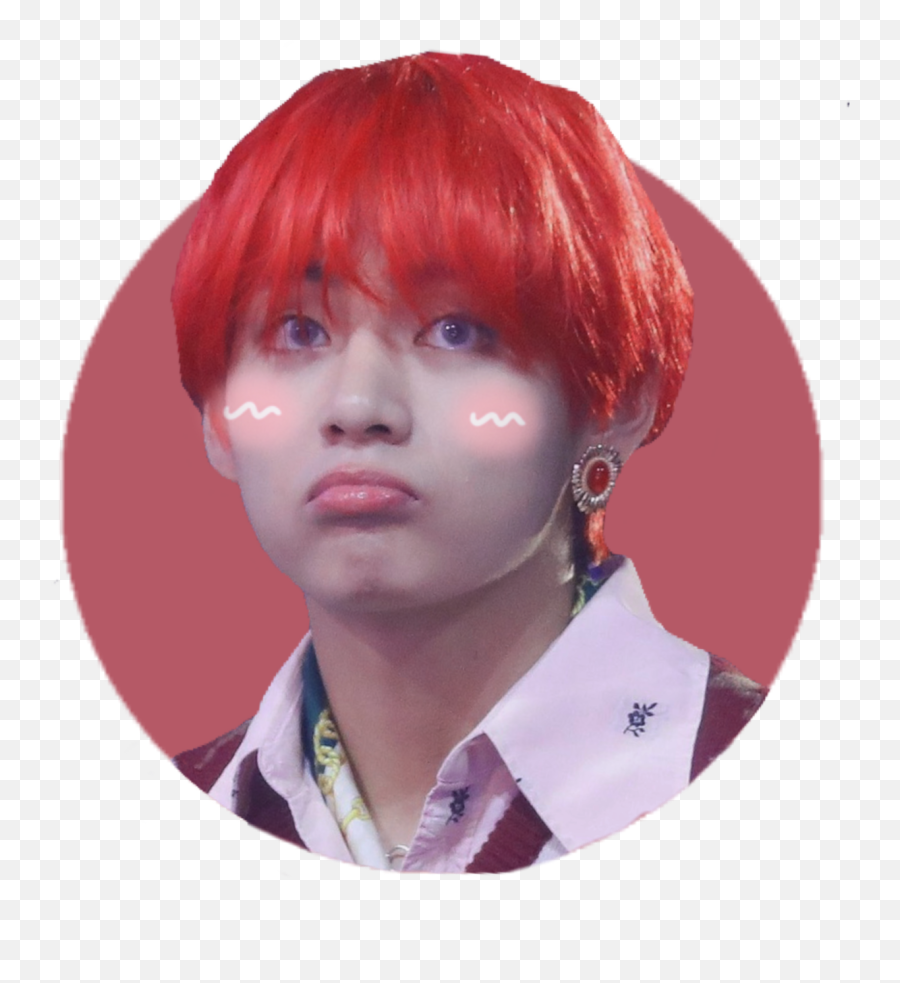 Queria Dormindo U2014 Bts Cute Icons Cutout Like - Taehyung Hair Is Red Color Png,Namjoon Icon