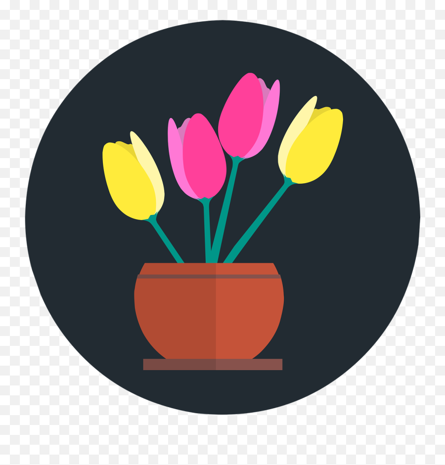 Tulips Flowers Vase Floral - Free Vector Graphic On Pixabay Decorative Png,Tulips Icon