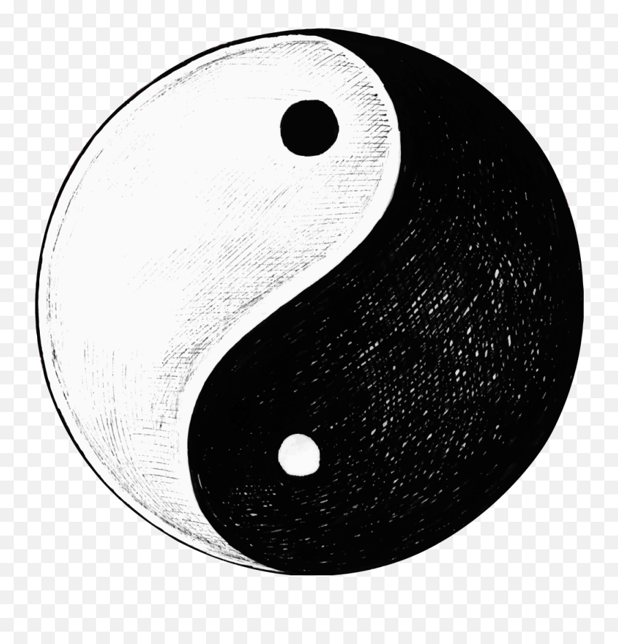 Original Yin Yang Balance Wallpaper Decal - Yin Yang Hand Drawing Free Png,Yin Yang Icon