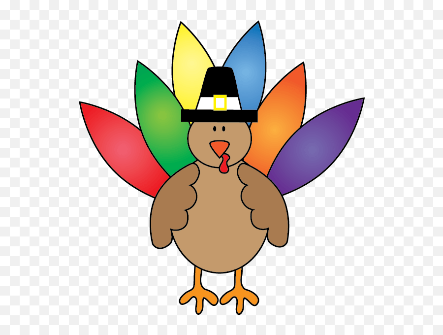 Funny Thanksgiving Clipart - Free Turkey Clipart Turkey With Colored Feathers Png,Turkey Clipart Transparent Background