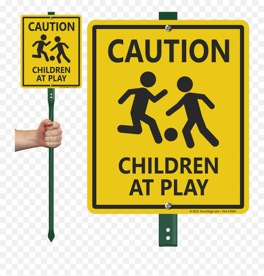 Children - Caution Kids Playing Sign For Lawn Kids And Dogs At Play Png,Caution Sign Png