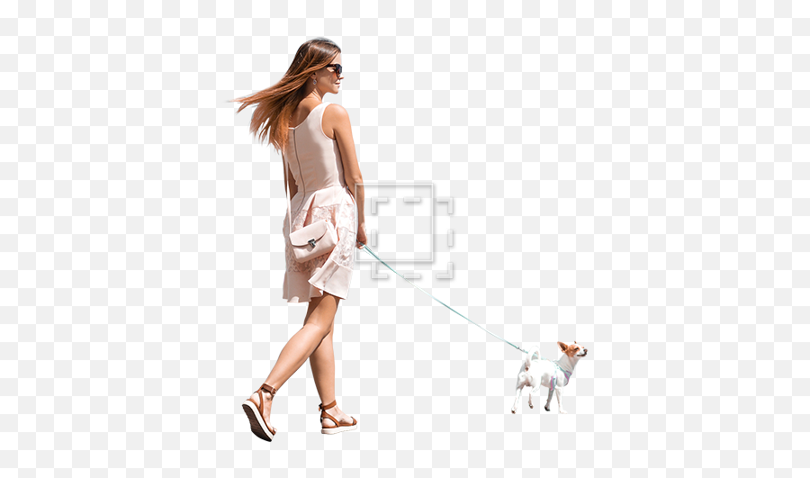 Female Model With Dog People Cutout Silhouette - Woman Walking Dog Transparent Png,Girl Walking Png