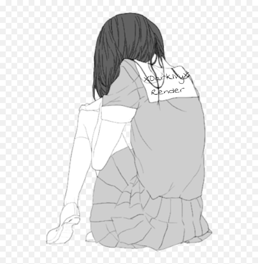 Sad Girl Tumblr Posted - Depressed Sad Anime Drawings Png,Sad Anime Girl  Png - free transparent png images 