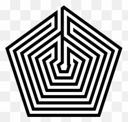 File - Pentagonallabyrinth Svg Geometric Lines And Optical Illusions Gif Yellow png