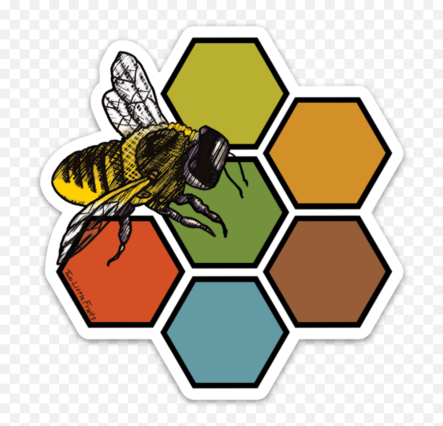 Large Honey Bee And Honeycomb Decal Sticker - Geometric Areas Of Psychological Assessment Png,Honeycomb Pattern Png