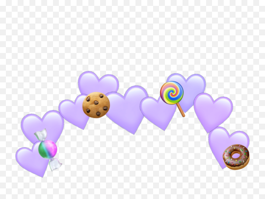Pastelpurple Purple Emoji Hearts Sweets Donut Cookie - Throw Up Emoji Aestetic Png,Purple Emoji Png