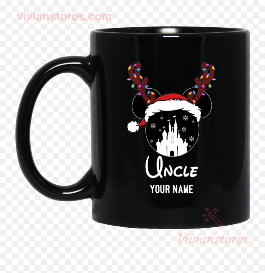 Personalized Mug Mickey Uncle Disney Castle Christmas Black Lovely Gift Va10 Png