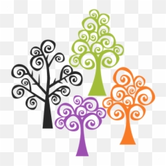 Download Hd Halloween Tree Set Svg Scrapbook Title - Circle Png,Halloween Tree Png