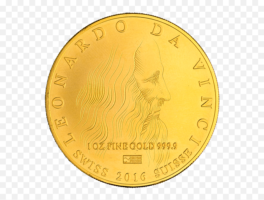 Download Da Vinci Gold Coin - Lenonardo Da Vinci 1oz Coin Coin Png,Gold Coins Png