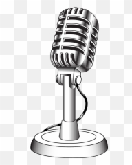 Download Drawn Old Style Microphone Png Transparent - School Drawing