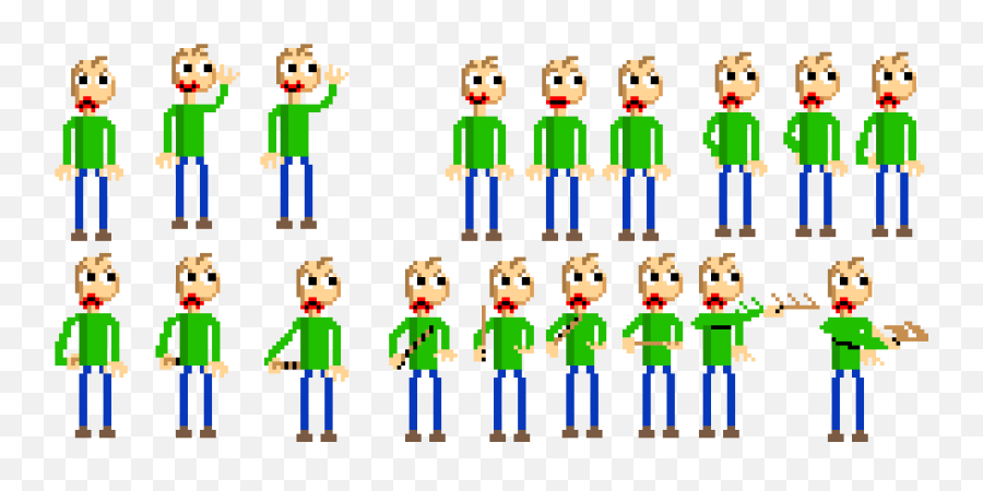 Baldi Sprite Sheet - Baldi Sprite Sheet Png,Baldi Png