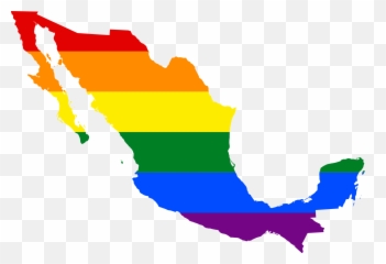 Lgbt Flag Map Of Mexico - Png