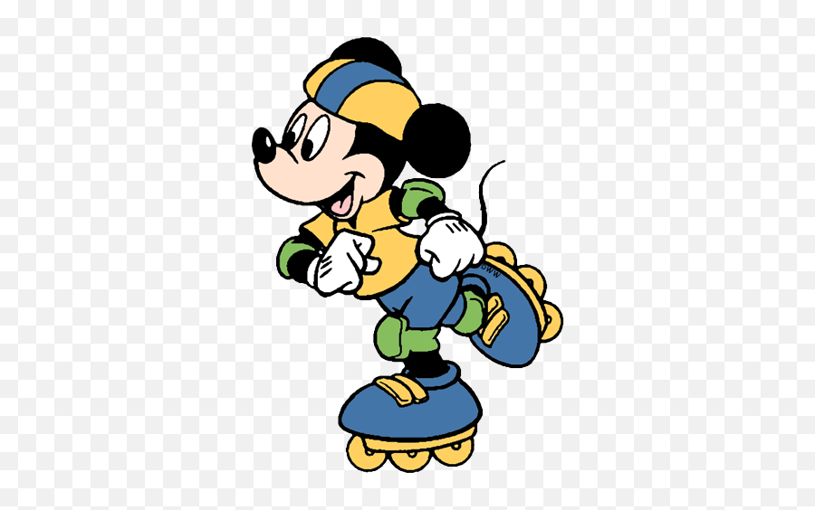 Mickey Mouse Clipart Ice Skating - Mickey Mouse With Skates Png,Mickey Mouse Clipart Png