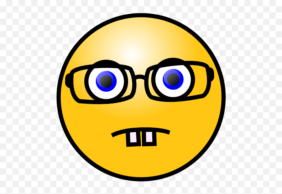 Nerd Emoticon Eyeglasses - Smiley Face Clip Art Png,Nerd Emoji Png