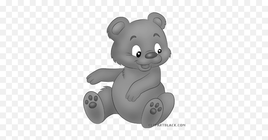 Baby Bear Animal Free Black White - Cartoon Baby Gray Bears Png,Cartoon Bear Png