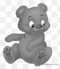 Baby Bear Animal Free Black White - Cartoon Baby Gray Bears Png,Cartoon Bear Png