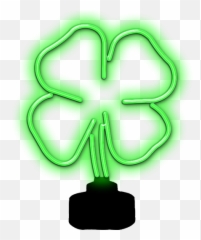 Four Leaf Clover Neon Sculpture - png